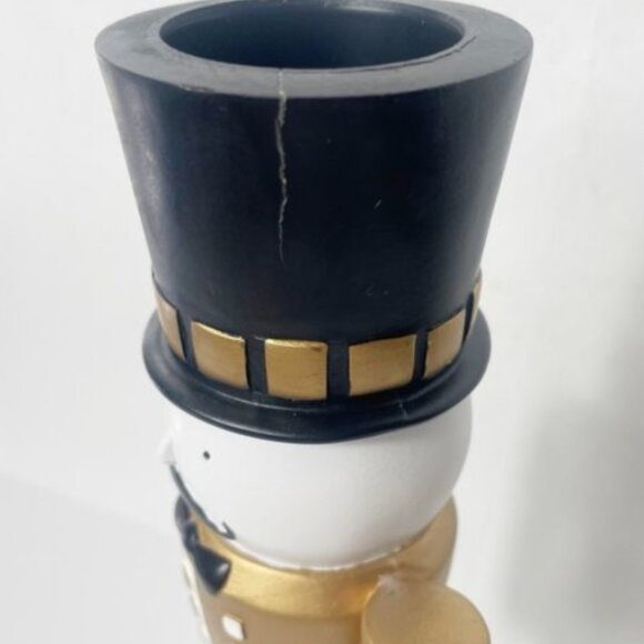 PartyLite Nutcracker Tealight Taper Candle Holder Gold Black Retired Collectible - Picture 7 of 10